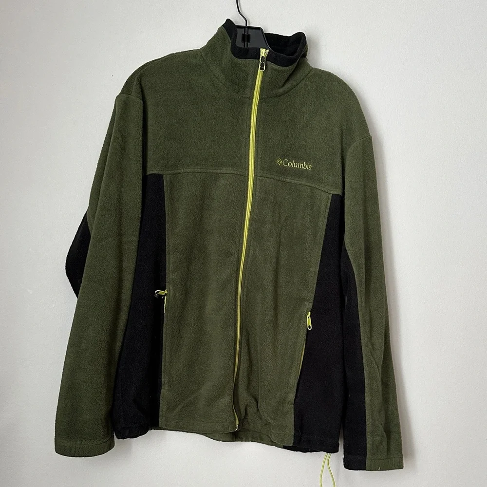 Columbia Olive and Black Fleece Jacket size L